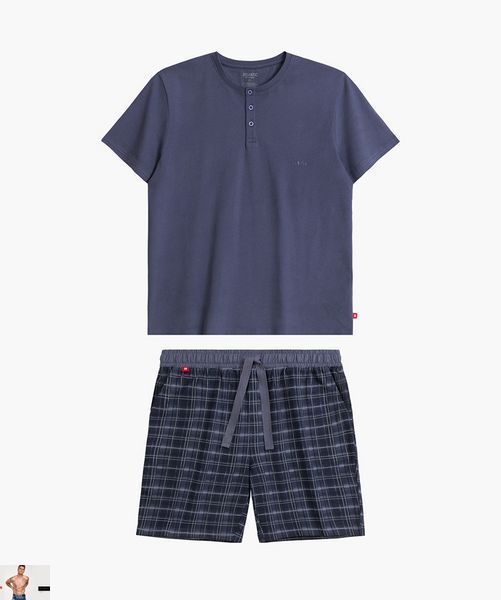 Пижама мужская NMP-380 (футболка, шорты) nmp-380-futbolka-shorty/denim/temno-synii фото
