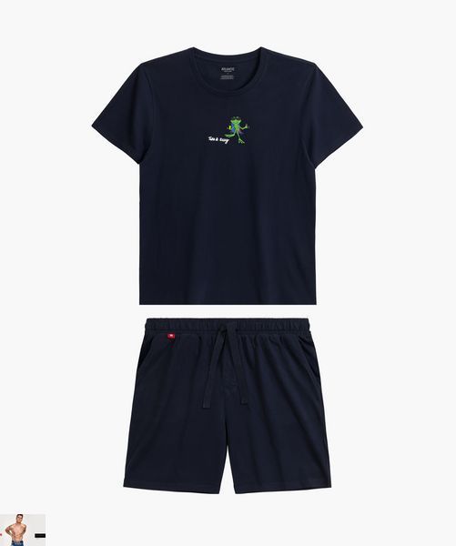 Пижама мужская NMP-383 (футболка, шорты) nmp-383-futbolka-shorty/temno-synii/xxl фото