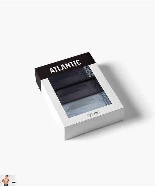 Боксеры мужские Atlantic 3MH-215 (3 шт) 3mh-215-3-sht-temno-synii/blakytnyi/hrafitovyi фото