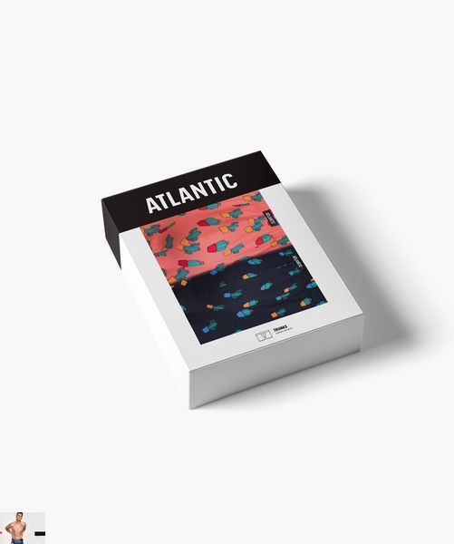 Боксеры мужские Atlantic 2MHH-005 (2 шт) 2mhh-005-2-sht-temno-synoho-ta-koralovoho фото