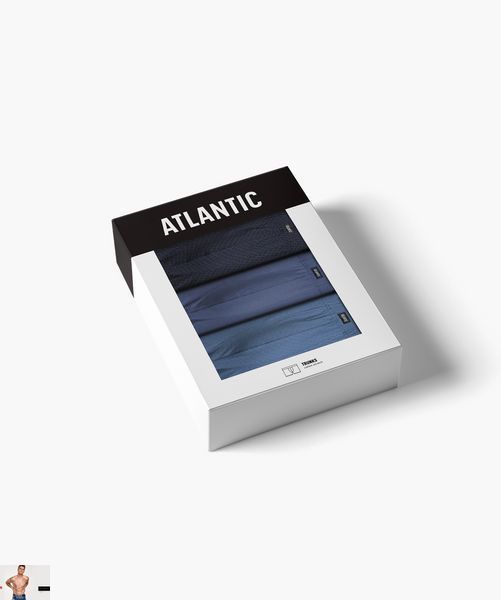 Боксеры мужские Atlantic 3MH-212 (набор из 3 шт.) 3mh-212-nabir-iz-3-sht./temno-synii/blakytnyi/denim фото