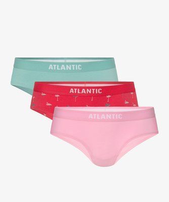 ТРУСЫ ЖЕНСКИЕ ATLANTIC ХИПСТЕР ХЛОПОК (НАБОР И3 ТРЕХ ЕД.) 3LP-180_ROZ/KOR/ZIE 3LP-180_ROZ/KOR/ZIE_S фото