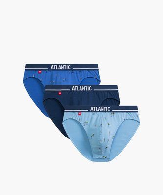 Спортивные мужские брифы Atlantic 3MP-196 (набор из 3 штук) sportyvni-cholovichi-br3mp-196-nabir-z-3-sht-blakytnyi/temno-blakytnyi/svitlo-blakytnyi фото