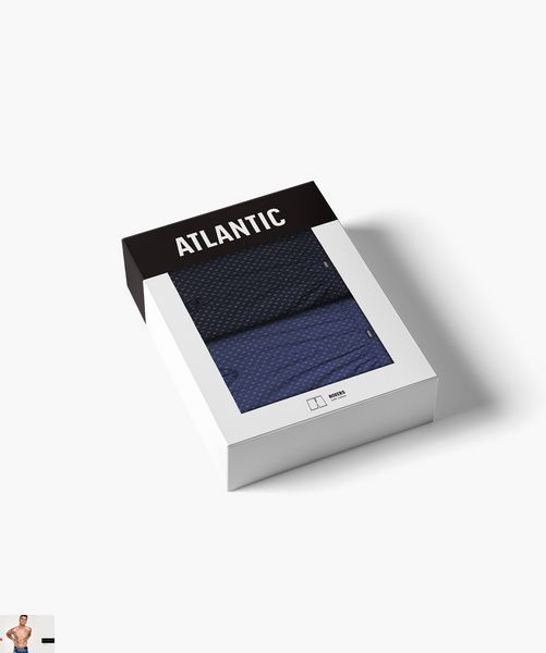 Боксеры мужские Atlantic 2MBX-069 (набор из 2 шт.) 2mbx-069-nabir-iz-2-sht./temno-synii/temno-blakytnyi/s фото