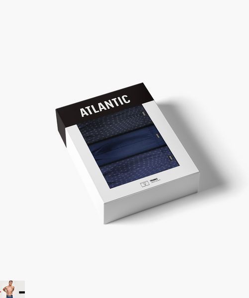 Боксери чоловічі Atlantic 3MH-206 (набір з 3 шт.) 3mh-206-nabir-z-3-sht./temno-synii/blakytnyi/temno-blakytnyi фото