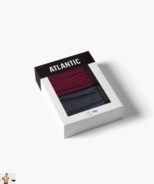 Боксеры мужские Atlantic 2MBX-025 (2 шт.) 2mbx-025-2-sht./hrafitovyi/kaberne фото
