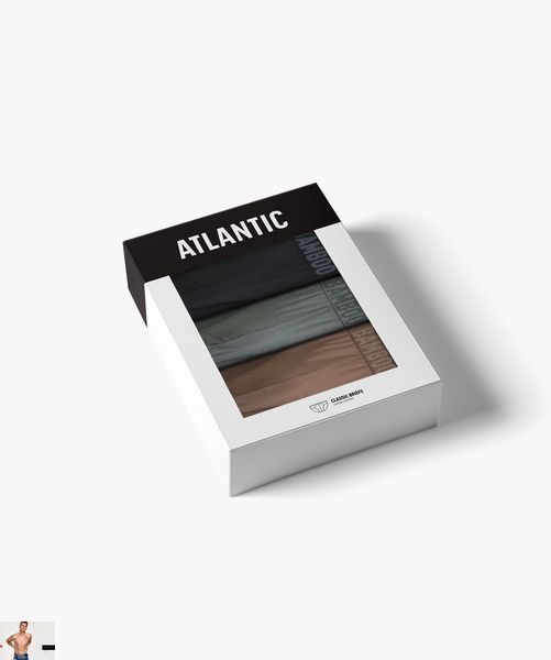 Брифы мужские Atlantic Спорт 3MP-199 (набор из 3 шт.) 3mp-199-nabir-z-3-sht/chornyi/khaki/bezhevyi фото