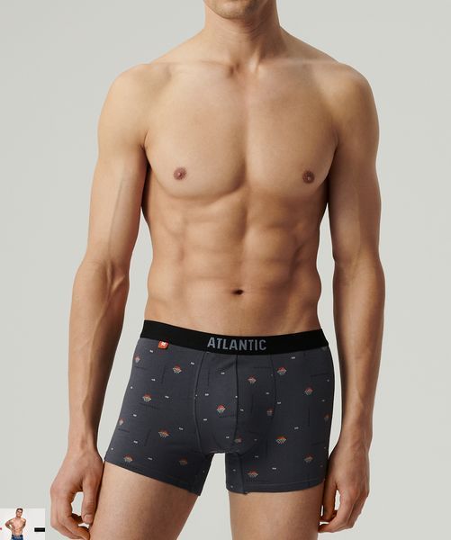 Боксери чоловічі Atlantic 3MH-211 (3 шт) 3mh-211-3-sht-chorni-ta-hrafitovi-boksery-z-pryntom-na-basketbolnu-tematyku-ta-svitlo-zeleni-s фото
